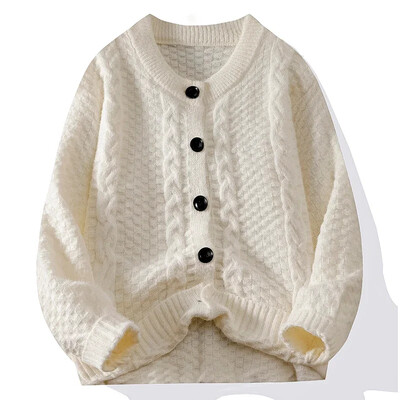 Férfi őszi és téli új csavaros kardigán pizsama laza alkalmi bő ing, hosszú ujjú férfi otthoni viselet meleg és kényelmes