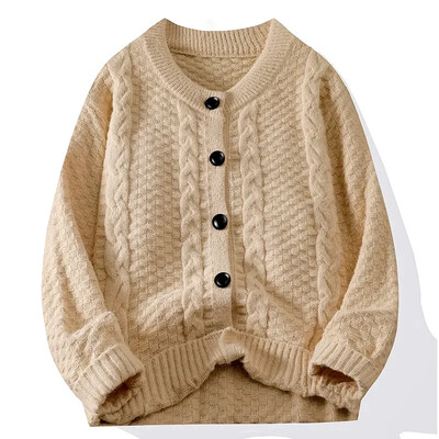 Férfi őszi és téli új csavaros kardigán pizsama laza alkalmi bő ing, hosszú ujjú férfi otthoni viselet meleg és kényelmes