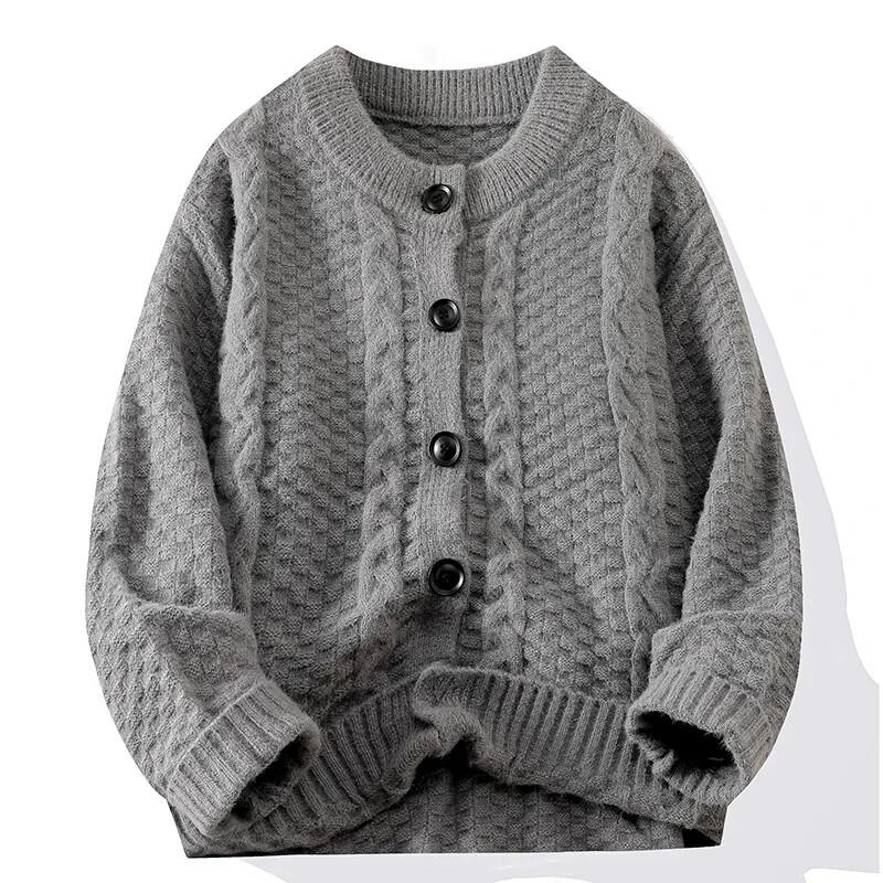 Férfi őszi és téli új csavaros kardigán pizsama laza alkalmi bő ing, hosszú ujjú férfi otthoni viselet meleg és kényelmes