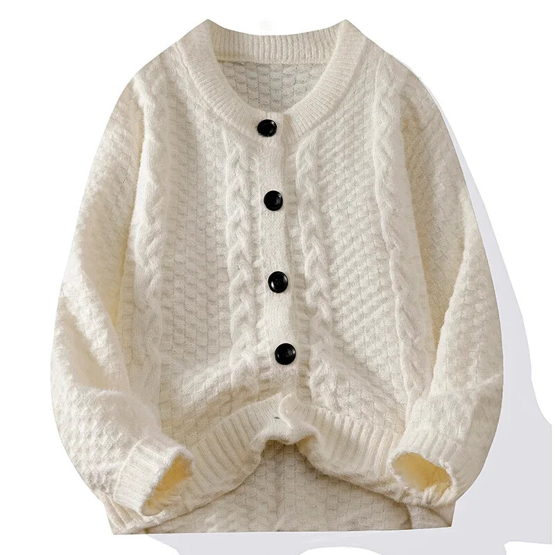 Férfi őszi és téli új csavaros kardigán pizsama laza alkalmi bő ing, hosszú ujjú férfi otthoni viselet meleg és kényelmes