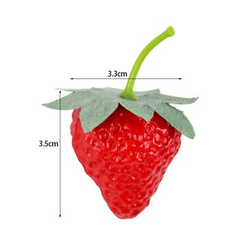 10 τμχ Artificial Strawberry DIY Artificial Fruits Simulation Plastic Fake Fruit Party Prop Στολίδι Γάμου σπιτιού