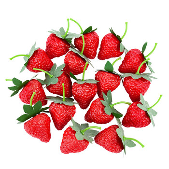 10 τμχ Artificial Strawberry DIY Artificial Fruits Simulation Plastic Fake Fruit Party Prop Στολίδι Γάμου σπιτιού