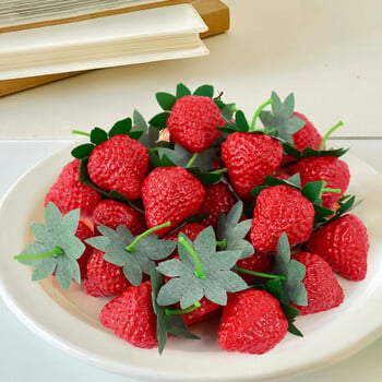 10 τμχ Artificial Strawberry DIY Artificial Fruits Simulation Plastic Fake Fruit Party Prop Στολίδι Γάμου σπιτιού