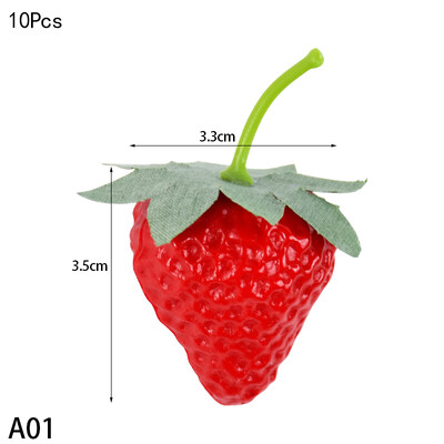 10 db mesterséges eper DIY mesterséges gyümölcsök szimuláció műanyag hamis gyümölcs party kellékek otthoni esküvői dekoráció