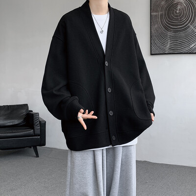 Pulóverek Férfi Kabátok Ősz Tél Új Nagy méret 8XL 7XL 6XL 5XL Kardigán stílusú Bő kapucnis Férfi Ruházat 2024 Fekete/Szürke