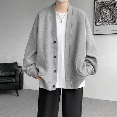 Pulóverek Férfi Kabátok Ősz Tél Új Nagy méret 8XL 7XL 6XL 5XL Kardigán stílusú Bő kapucnis Férfi Ruházat 2024 Fekete/Szürke