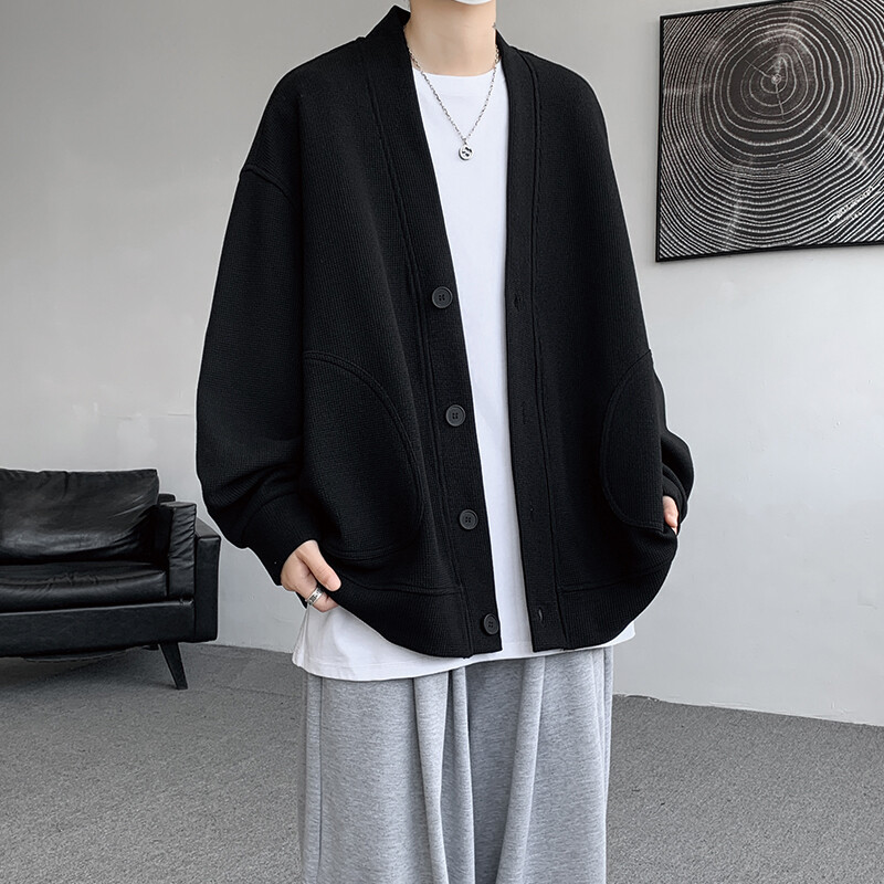 Pulóverek Férfi Kabátok Ősz Tél Új Nagy méret 8XL 7XL 6XL 5XL Kardigán stílusú Bő kapucnis Férfi Ruházat 2024 Fekete/Szürke