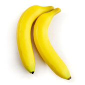 2 db 20 cm-es mesterséges banán Dekoratív műanyag hamis gyümölcs Valósághű kijelző sárga dekoratív gyümölcsök és zöldségek