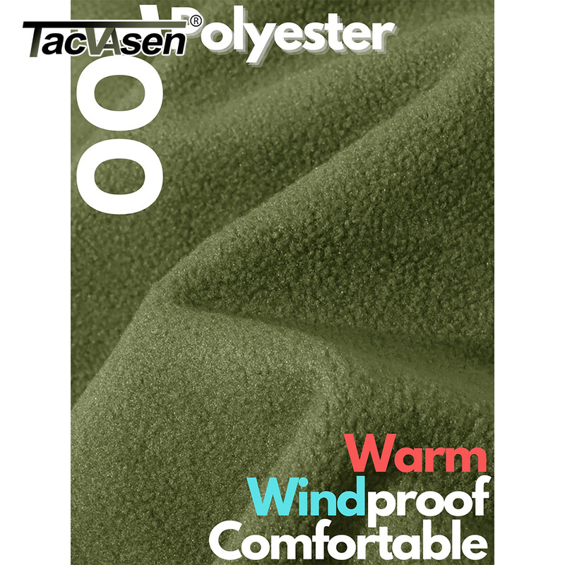 TACVASEN vīriešu jaka ar kapuci, vilnas jaka rudens ziemas silts ar pilnu rāvējslēdzēju āra pārgājienu darba kempinga mētelis ar vairākām rāvējslēdzēju kabatām