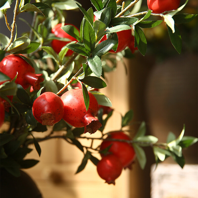 80 cm 6 galvutės dirbtinės granato šakelės putplasčio modeliavimo vaisiai netikros uogos namų vestuvinės vazos dekoravimo fotografijos rekvizitas
