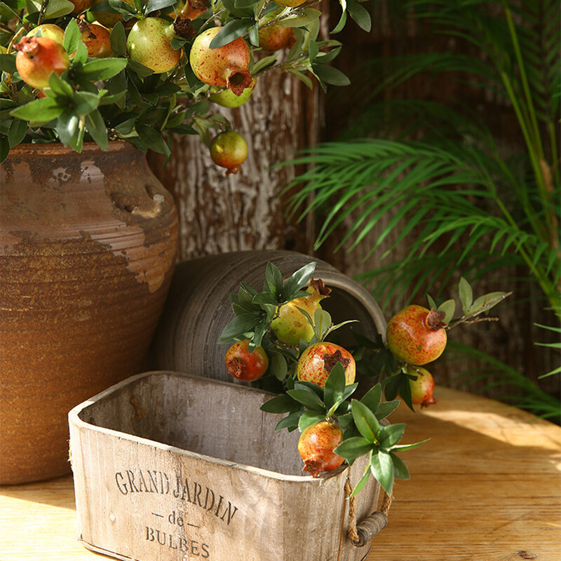 80 cm 6 galvutės dirbtinės granato šakelės putplasčio modeliavimo vaisiai netikros uogos namų vestuvinės vazos dekoravimo fotografijos rekvizitas