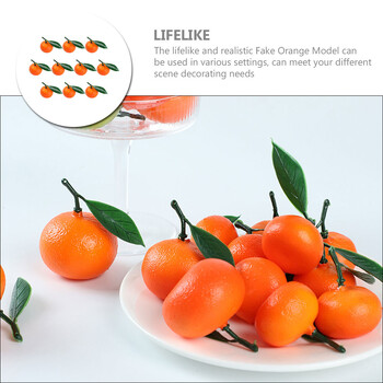 10 τμχ Mandarin Orange Fruit Model Prop Fake Artificial Models Fruits Foam Decor Faux Simulation