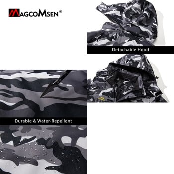 MAGCOMSEN Fleece τζάκετ σκι Ανδρικό με κουκούλα αδιάβροχο θερμικό παχύ ζεστό Camo Parka Αφαιρούμενα παλτά με κουκούλα χειμώνα Snowboard Anorak