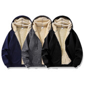 Kiváló minőségű polár dzsekik Férfi téli nagy méretű kabát szélálló meleg vastag kabát egyszínű pamut kabát férfi kapucnis kabátok