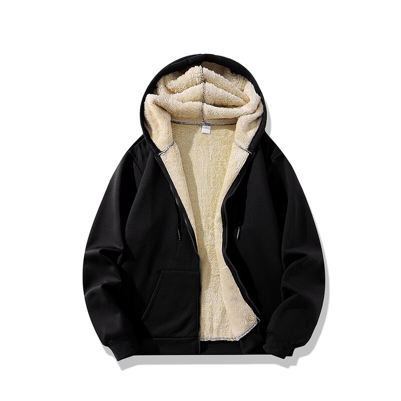 Kiváló minőségű polár dzsekik Férfi téli nagy méretű kabát szélálló meleg vastag kabát egyszínű pamut kabát férfi kapucnis kabátok