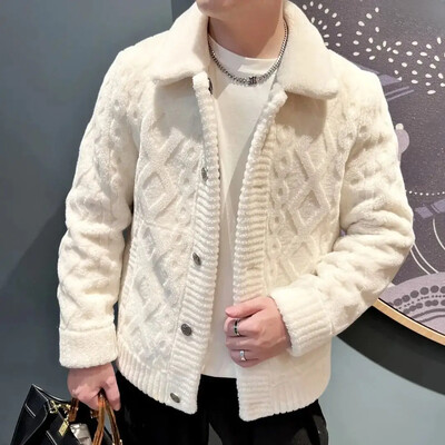 Stílusos alkalmi férfi polár bélésű, vastagított dzseki őszi téli meleg felső póló Sokoldalú férfi viselet fiataloknak 30-50 éves korig