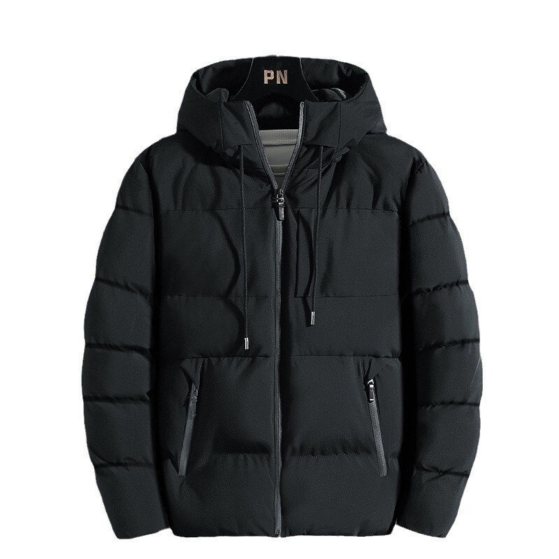 Vīriešu kokvilnas parka jaka rudens ziemas sportam un atpūtai, vēja necaurlaidīga un silta kokvilnas jaka Bieza, moderna maizes jaka ar kapuci