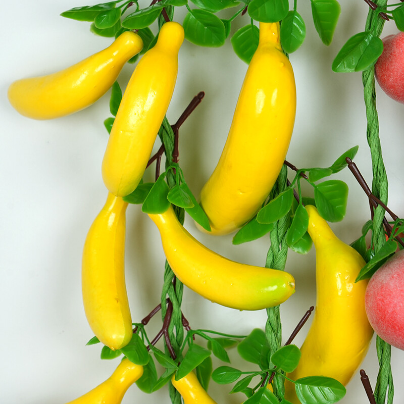 Simulare Fructe Snur Banană Căpșuni Piersici Lămâie Restaurant Bucătărie Festival Decor Petrecere Recuzită Fotografie