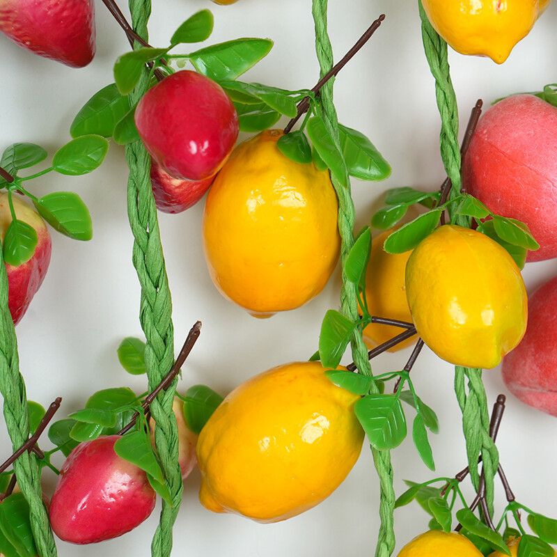 Simulare Fructe Snur Banană Căpșuni Piersici Lămâie Restaurant Bucătărie Festival Decor Petrecere Recuzită Fotografie