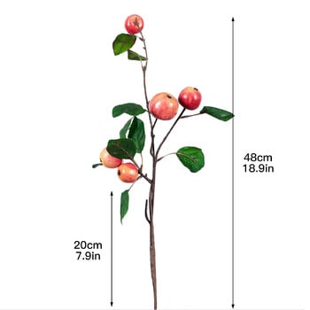 Малка ябълка Домашно обзавеждане Изкуствена лимонова клонка Дисплейно растение 48CM Декорация на плодове Кухня Декорация на фалшиво стъбло