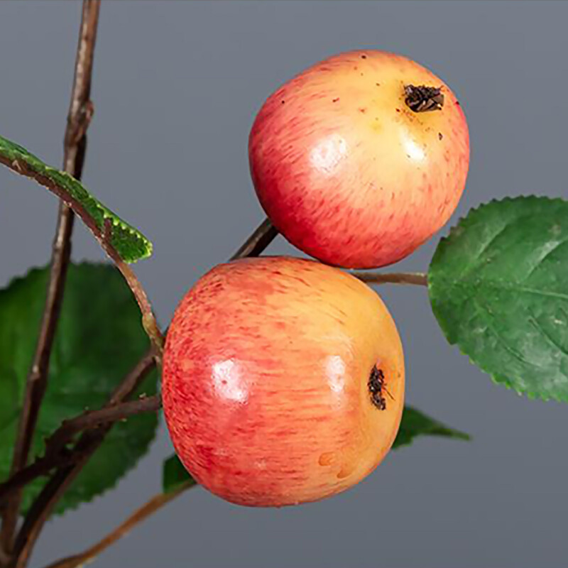 Väike õun kodusisustus kunstlik sidruni oks vitriin 48cm puu kaunistus köök võlts varre lillede Decor