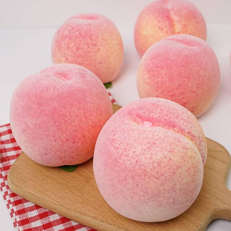 5 db mesterséges lédús őszibarack szimuláció hamis gyümölcs őszibarack levelekkel fotó kellékekkel otthoni dekoráció