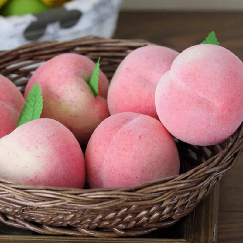 5 db mesterséges lédús őszibarack szimuláció hamis gyümölcs őszibarack levelekkel fotó kellékekkel otthoni dekoráció