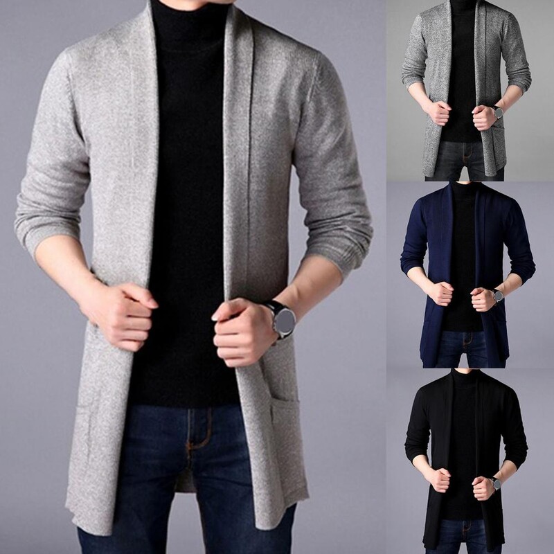 Praktisks ziemas džemperis, tīras krāsas džemperis ar garām piedurknēm, ikdienišķs Slim Fit vīriešu džemperis