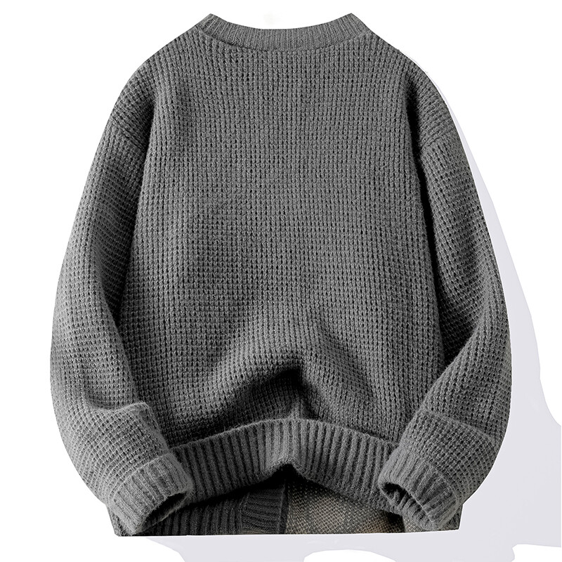 2024. gada rudens/ziemas džemperis vīriešiem ar biezu modes jaciņu Vintage liela izmēra V veida kakla izgriezuma džemperis, brīva modes zīmola veste