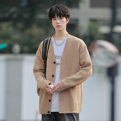 Cardigane cu dungi pentru bărbați, solidă, cu croiala clasică, pulovere deschise în față, cu mânecă lungă, cu decolteu în V, pulovere, haine pentru bărbați