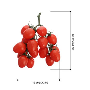 Realistic Tomatoes Fruit Display Artificial Tomato Party Fake 19cm Διακόσμηση Βιτρίνας Ντουλάπας Φρούτα λαχανικά Διακόσμηση κουζίνας