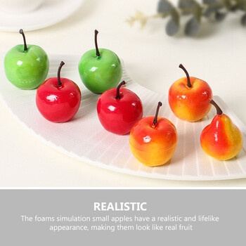 30 τμχ Τεχνητά φρούτα Μίνι μήλα Μινιατούρα Fake Fruits Dollhouse Decor The Bubble Models Props Σκηνή διάταξης αφρού