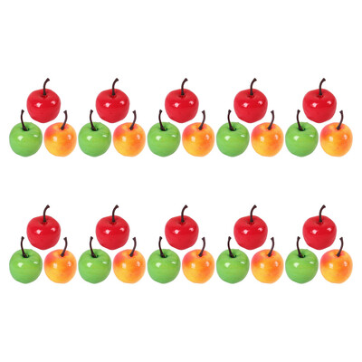 30 gab. Mākslīgie augļi Mini āboli Miniatūri viltoti augļi Leļļu mājas dekors Burbuļu modeļi Rekvizīti putu izkārtojuma aina