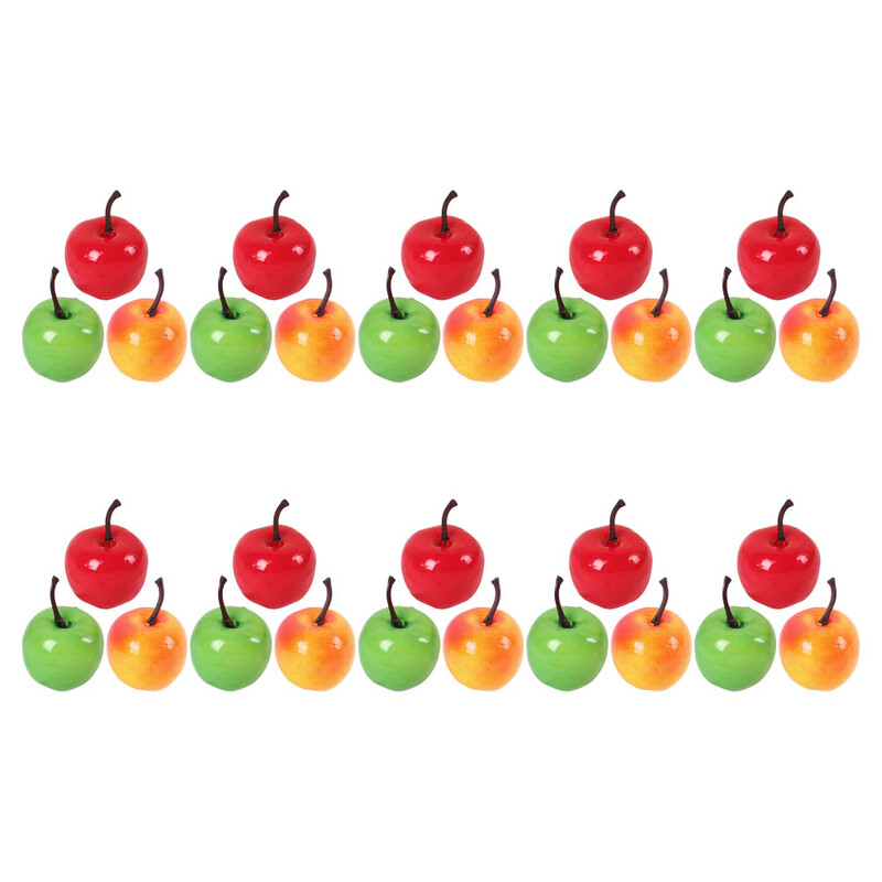 30 gab. Mākslīgie augļi Mini āboli Miniatūri viltoti augļi Leļļu mājas dekors Burbuļu modeļi Rekvizīti putu izkārtojuma aina