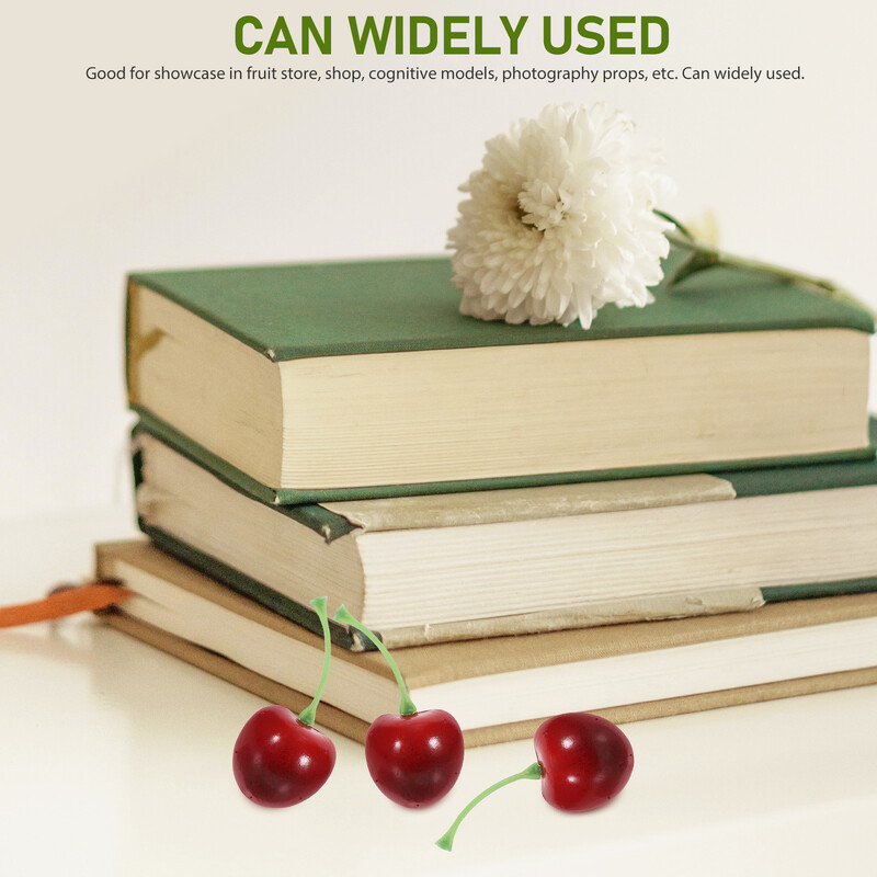 Imituoti vaisių vyšnių modelį Realistiškas vyšnių modelis Vaisių ornamentas netikras plastikinis vaisius vyšnių atrama Vakarėlio fotografija vaisius