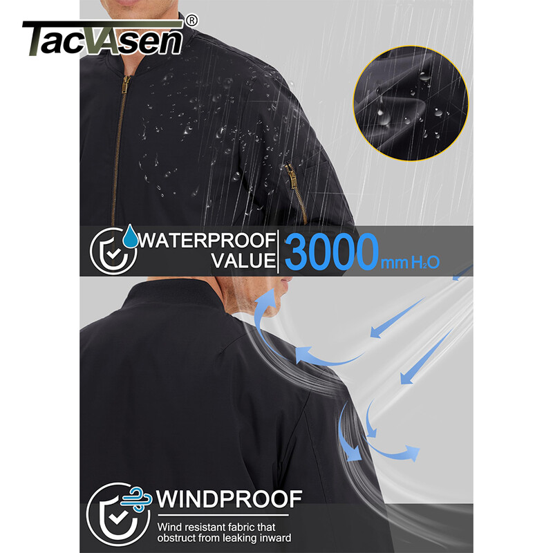 TACVASEN vīriešu klasiskā bomberjaka rudens bieza, silti oranža odere ar pilnu rāvējslēdzēju, vēja necaurlaidīga, ikdienas polsterēta lidojuma pilota jaka