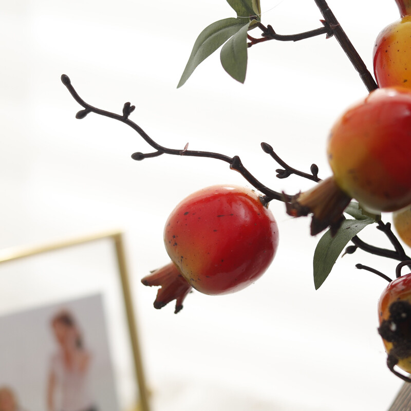 Mākslīgie augi Apelsīnu granātābolu zars Logu dekorēšana Plastmasas Dārza Kāzas Ziemassvētku Mājas Noformējums Viltus Augļi