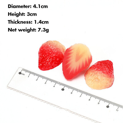 10 db mesterséges eper szirmok barkácsolás mesterséges gyümölcs szimuláció hamis gyümölcs party fotózás kellékek dísz otthon esküvői dekoráció