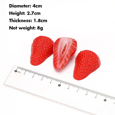 10 db mesterséges eper szirmok barkácsolás mesterséges gyümölcs szimuláció hamis gyümölcs party fotózás kellékek dísz otthon esküvői dekoráció