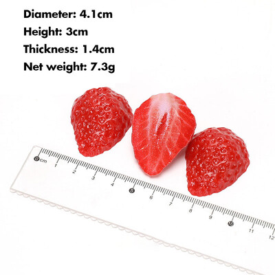 10 db mesterséges eper szirmok barkácsolás mesterséges gyümölcs szimuláció hamis gyümölcs party fotózás kellékek dísz otthon esküvői dekoráció