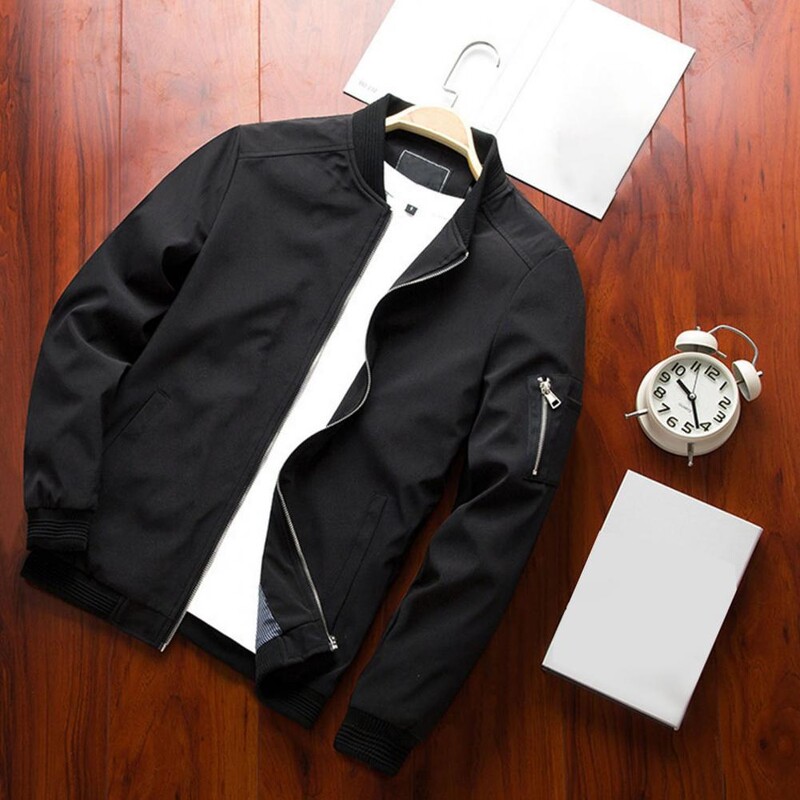 Vīriešu bomberjaka Vīriešu ikdienas ielas apģērbs Hip Hop Mēteļi ar rāvējslēdzēju Modes Vīriešu Beisbola Uniforma Aviator Jakas Apģērbs