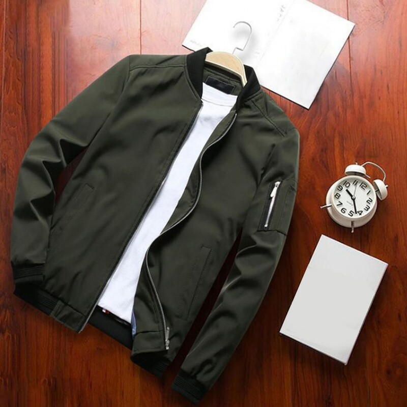 Vīriešu bomberjaka Vīriešu ikdienas ielas apģērbs Hip Hop Mēteļi ar rāvējslēdzēju Modes Vīriešu Beisbola Uniforma Aviator Jakas Apģērbs