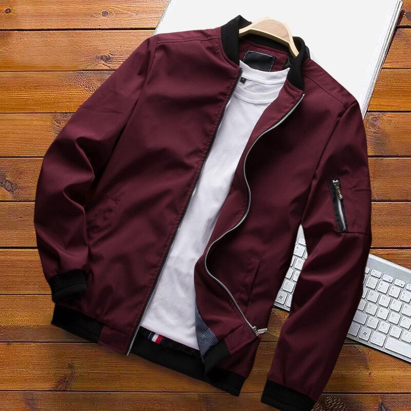 Vīriešu bomberjaka Vīriešu ikdienas ielas apģērbs Hip Hop Mēteļi ar rāvējslēdzēju Modes Vīriešu Beisbola Uniforma Aviator Jakas Apģērbs