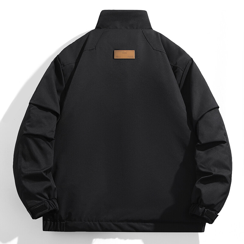 BoJsd Rudens ziemas vīriešu ikdienas jakas plus samta biezāka statīvā apkakle brīva liela izmēra topi vīriešu jakas