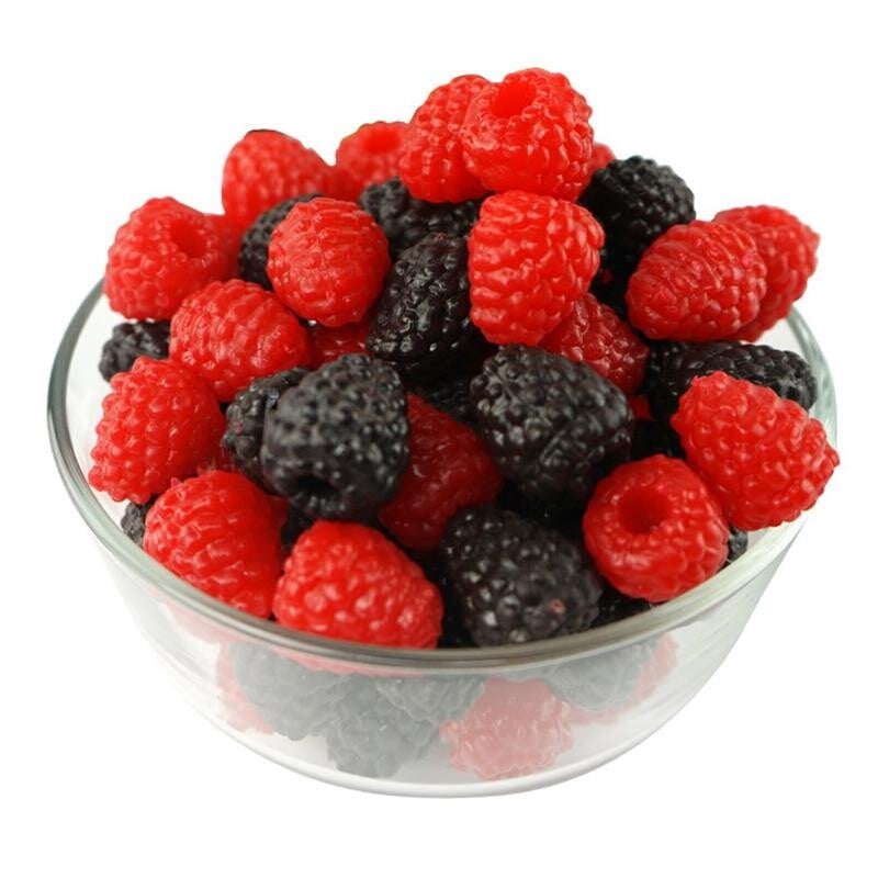 4 db/szett Élethű műgyümölcs valósághű málna hamis növényfotózás kellékek lakberendezési kiegészítők