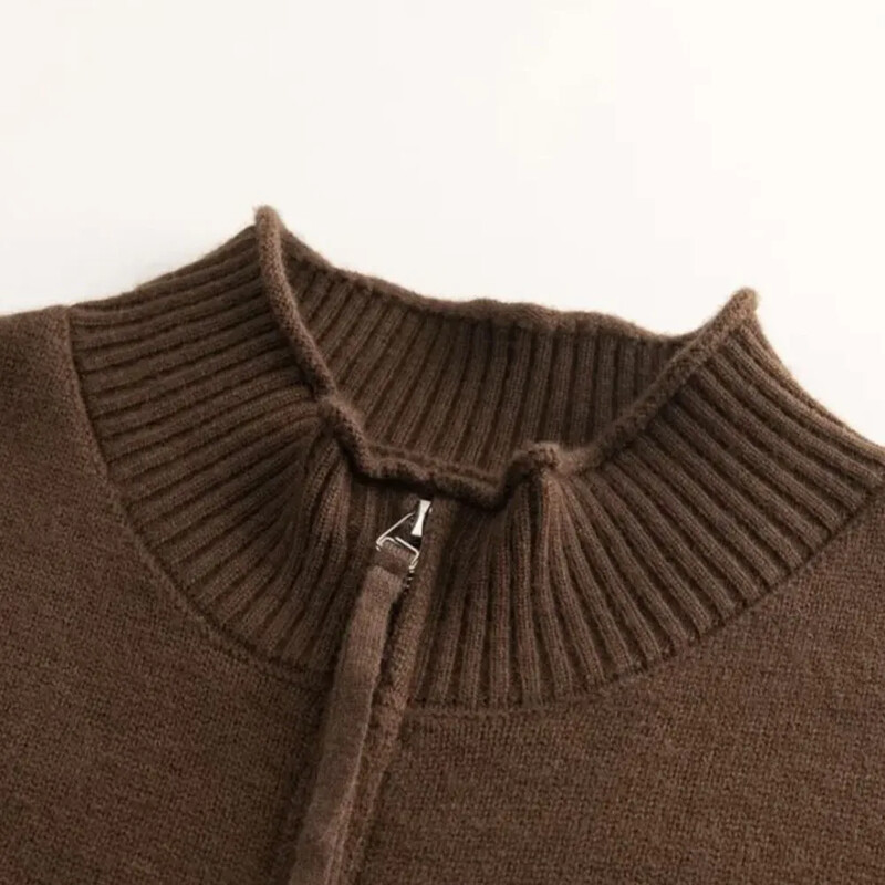 Divatos, karcsúsított, kötött kardigán férfi japán ősz, tél egyszínű, teljes cipzáras pulóver Alkalmi kabátok dzseki férfi ruhák 2024