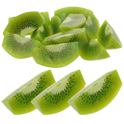 12 bucăți decor de fructe artificiale ornamente de scenă de kiwi simulate pentru masă Pvc felie falsă