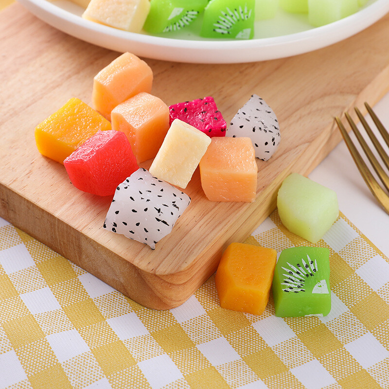 Simulācija Augļu šķēles Mākslīgais ābols Citrons Mango Arbūzs Ledus Kubi Yangberry Aveņu Modelis Viltus šaušanas rekvizīti 10gab/part.