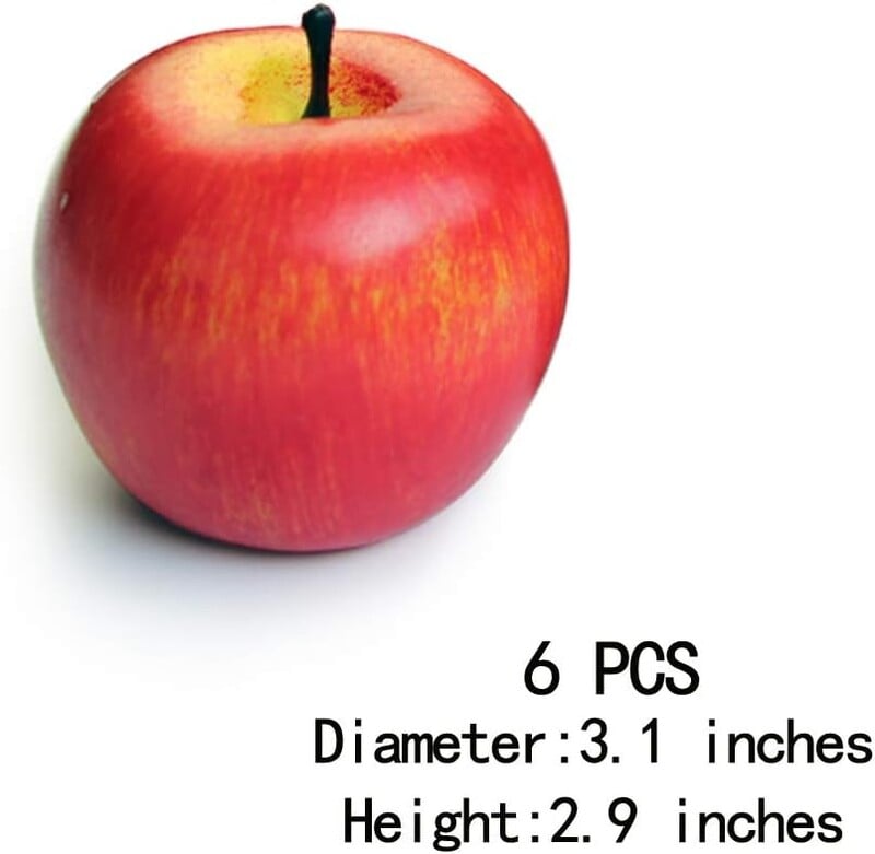 6db mesterséges alma hamis gyümölcs alma szimuláció otthoni dekorációhoz Élethű normál méret konyhai parti karácsonyi dekorációhoz