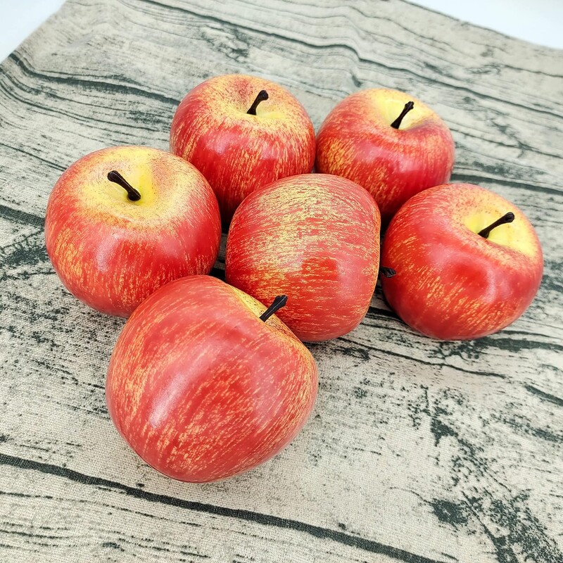 6db mesterséges alma hamis gyümölcs alma szimuláció otthoni dekorációhoz Élethű normál méret konyhai parti karácsonyi dekorációhoz
